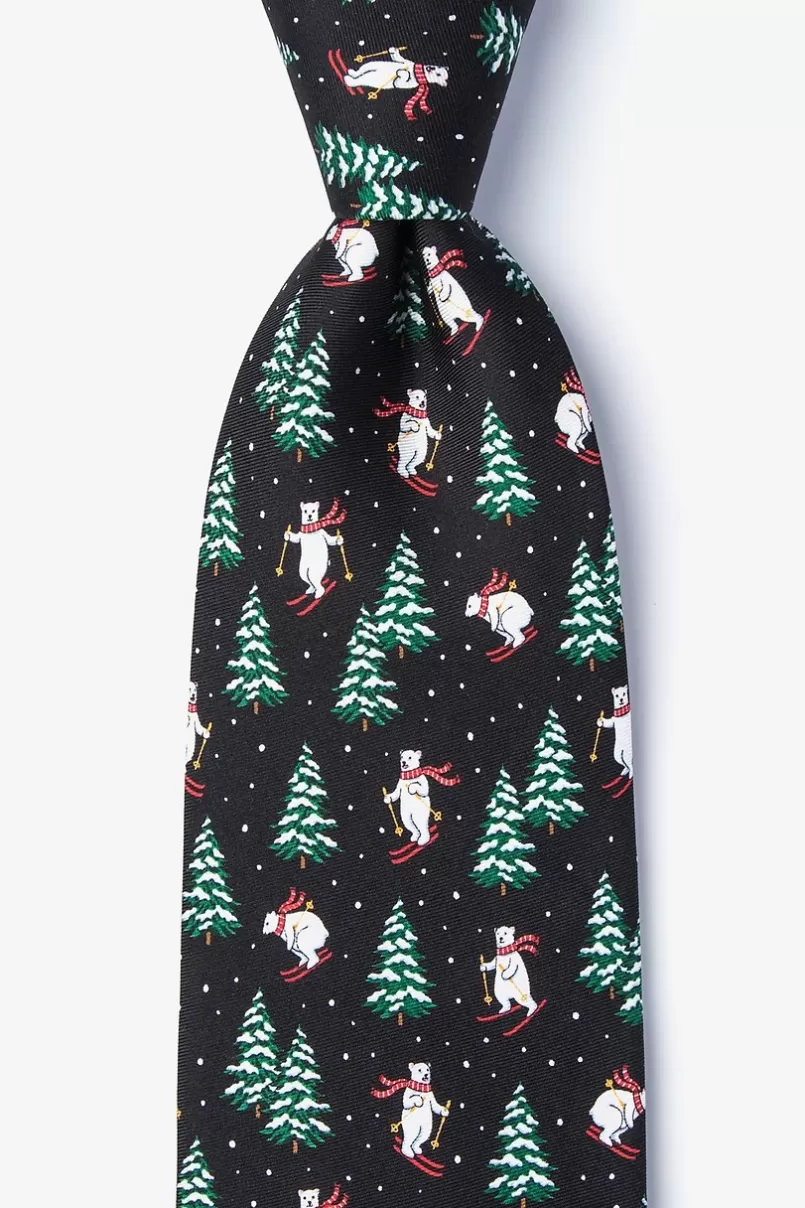 Ties I can Bearl-ly ski Black Tie Discount
