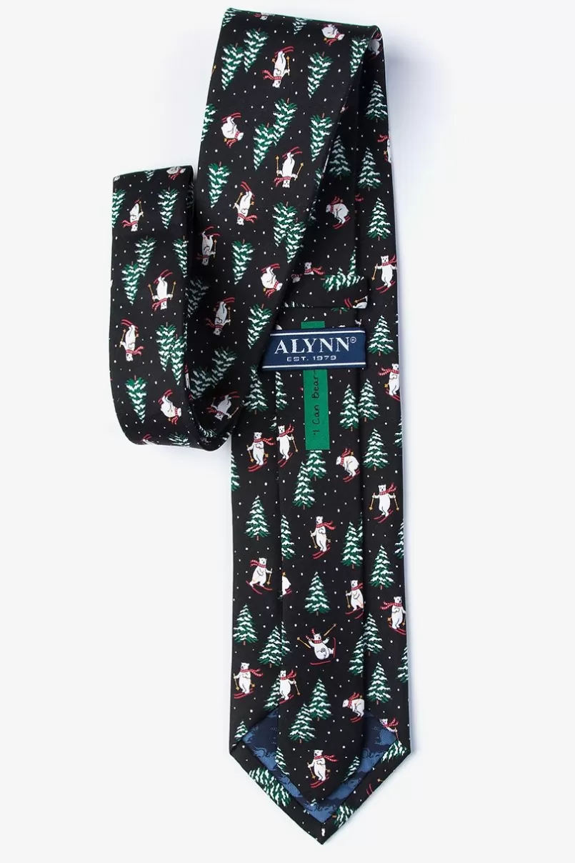 Ties I can Bearl-ly ski Black Tie Discount