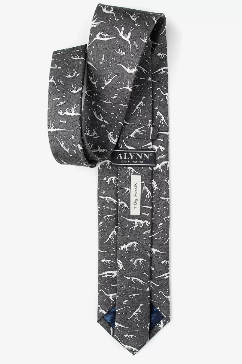 Ties I Dig Fossils Tie Gray Flash Sale