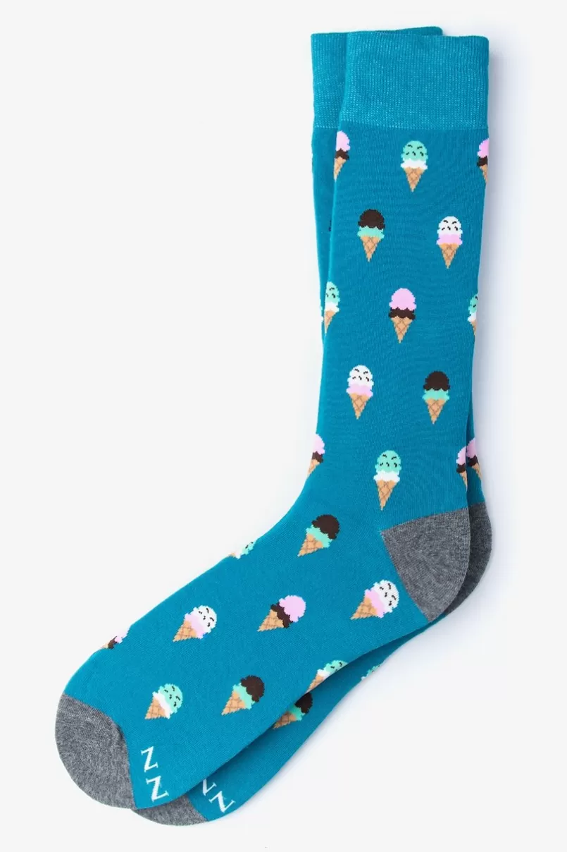 Ties Ice Cream Cone Sock Blue Flash Sale