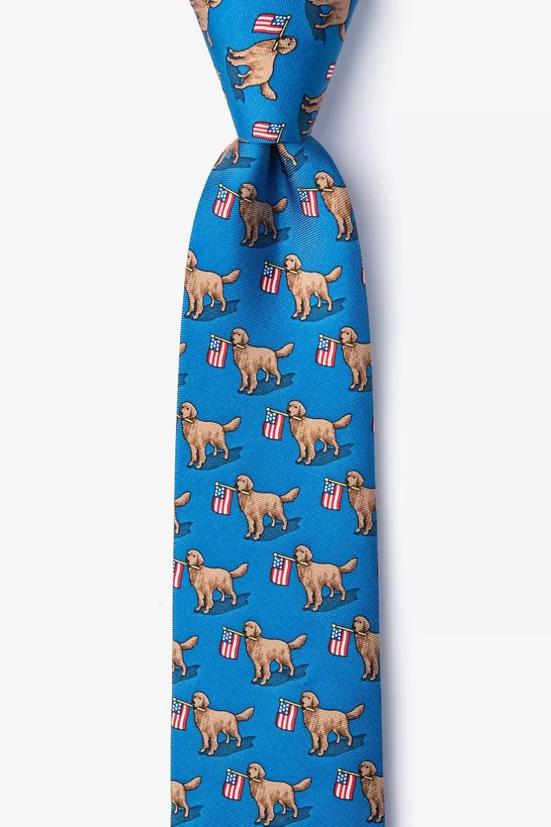 Ties In Dog We Trust Blue Skinny Tie Cheap