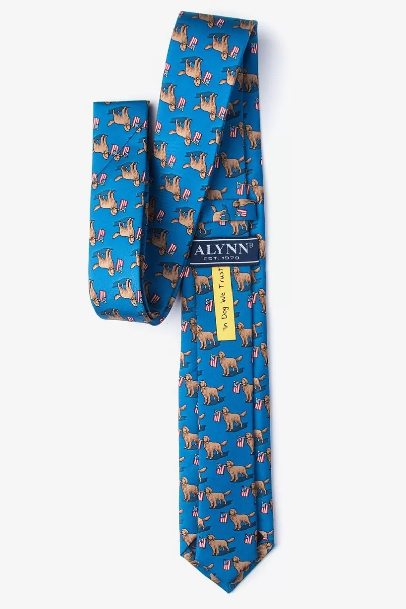 Ties In Dog We Trust Blue Skinny Tie Cheap