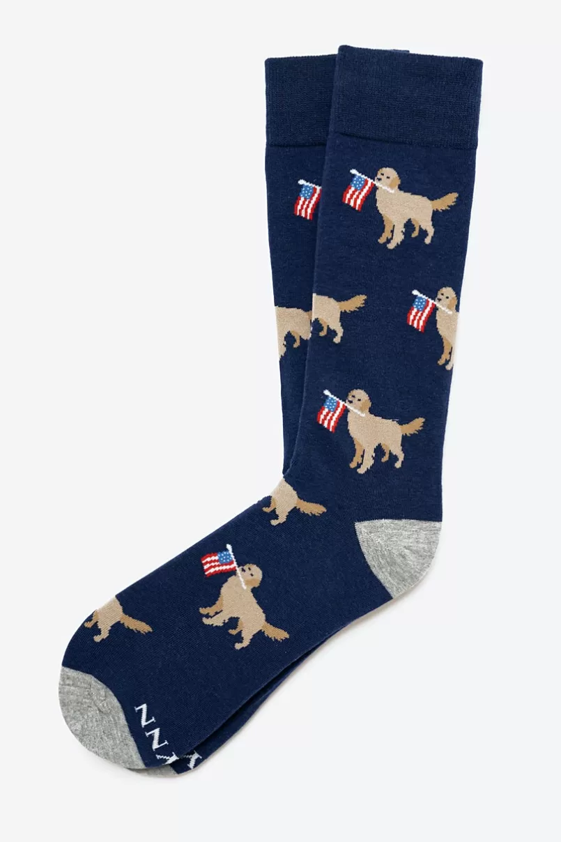 Ties In Dog We Trust Blue Sock Best