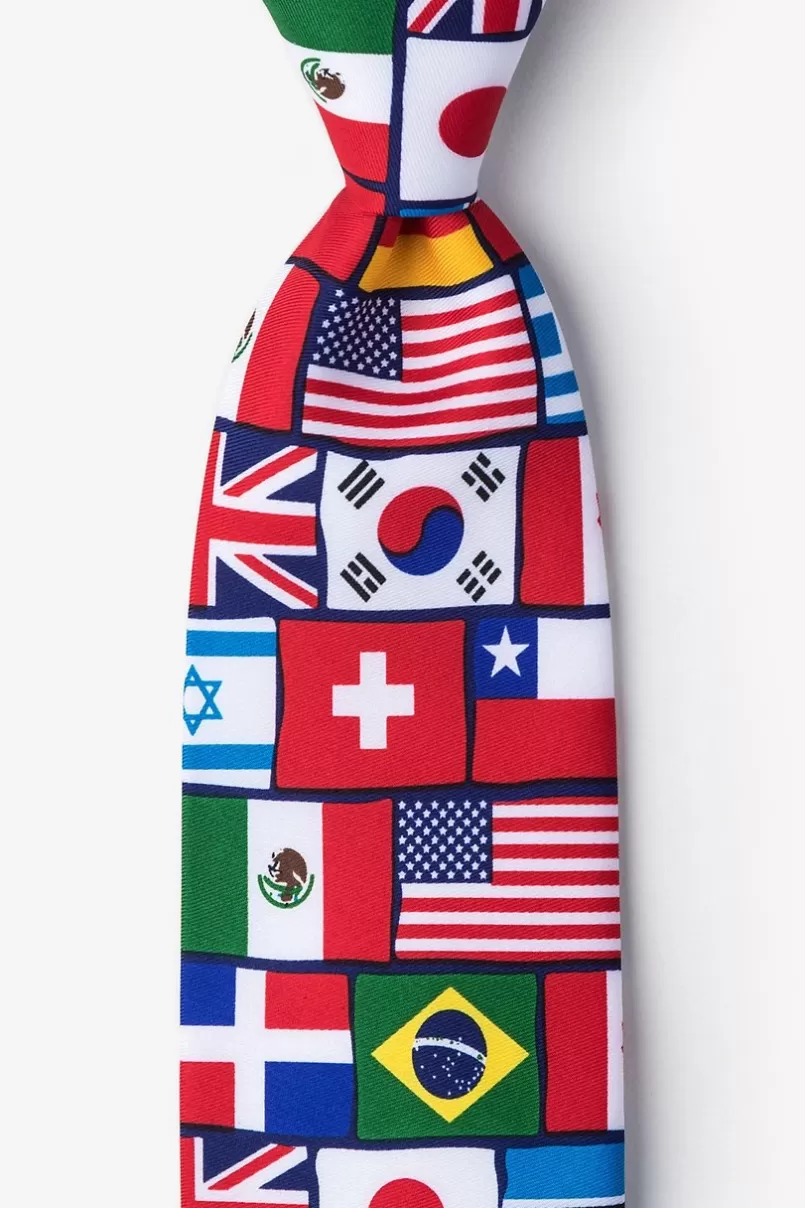 Ties International Flags Red Tie Flash Sale