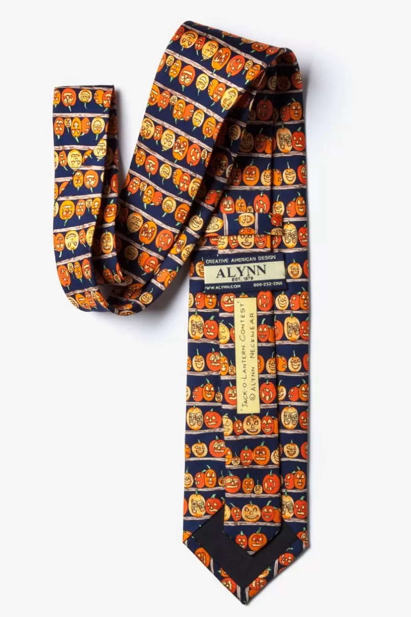 Ties Jack-O'-Lantern Contest Navy Blue Tie Sale