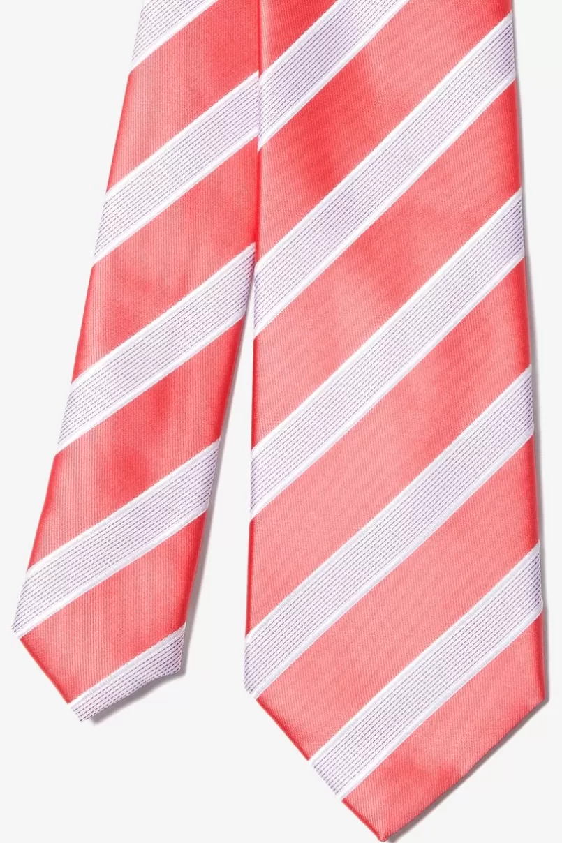 Ties Jefferson Stripe Skinny Tie Coral Flash Sale