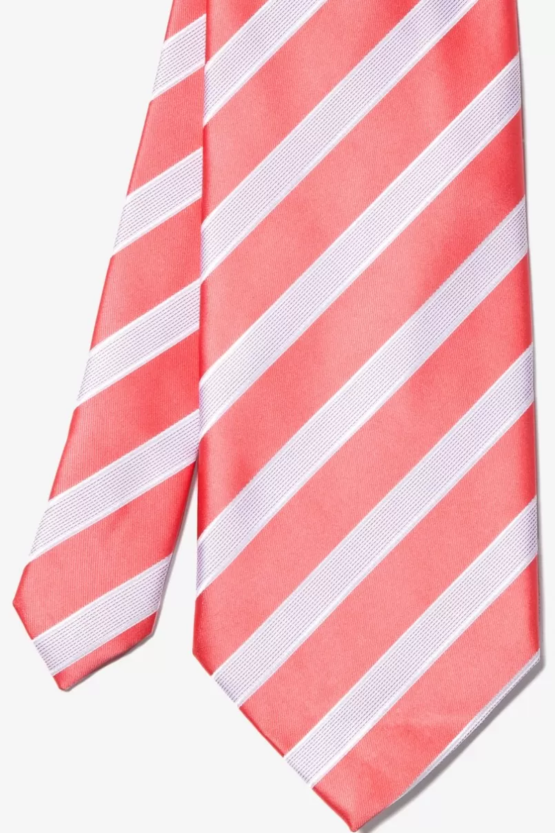 Ties Jefferson Stripe Tie Coral Discount