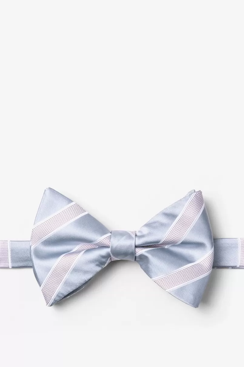 Ties Jefferson Stripe Pre-Tied Bow Tie Gray Hot