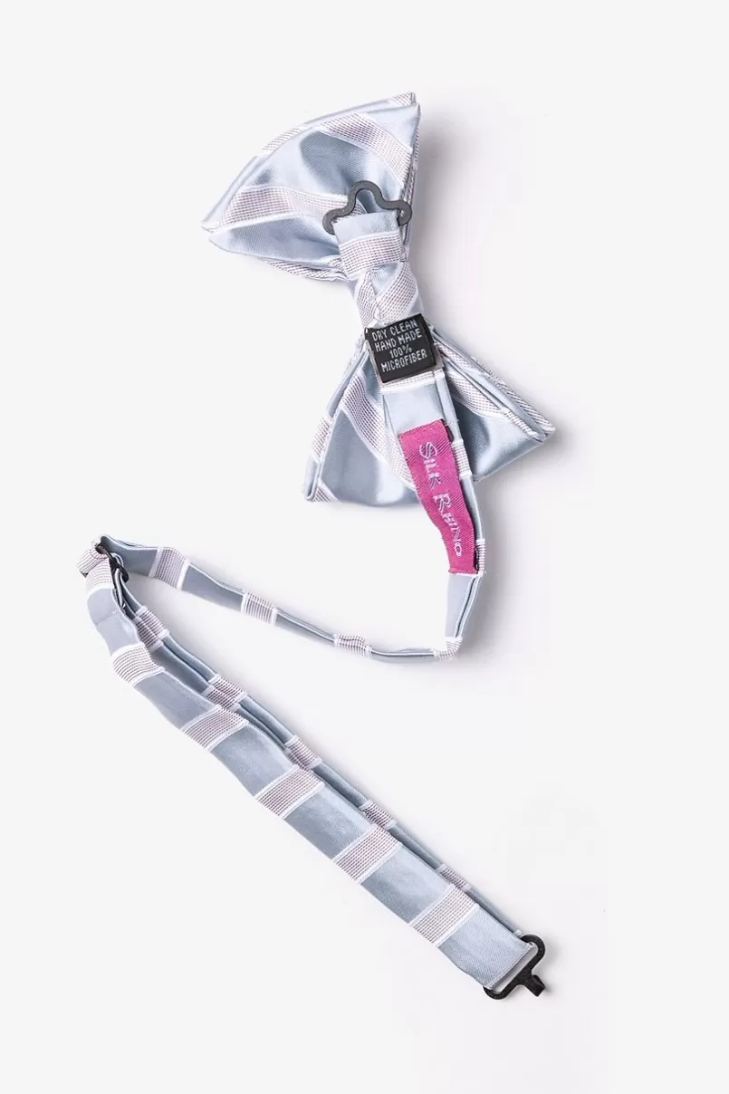 Ties Jefferson Stripe Pre-Tied Bow Tie Gray Hot