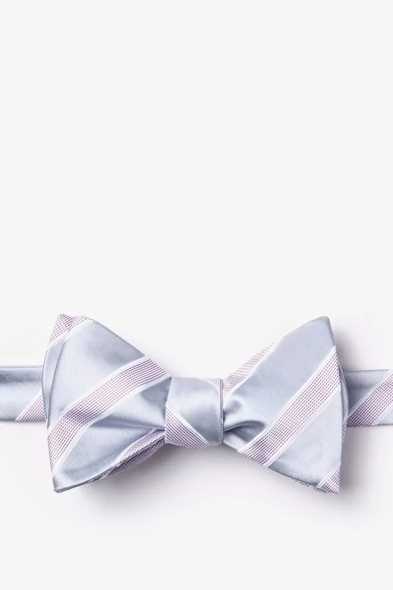 Ties Jefferson Stripe Self-Tie Bow Tie Gray Shop
