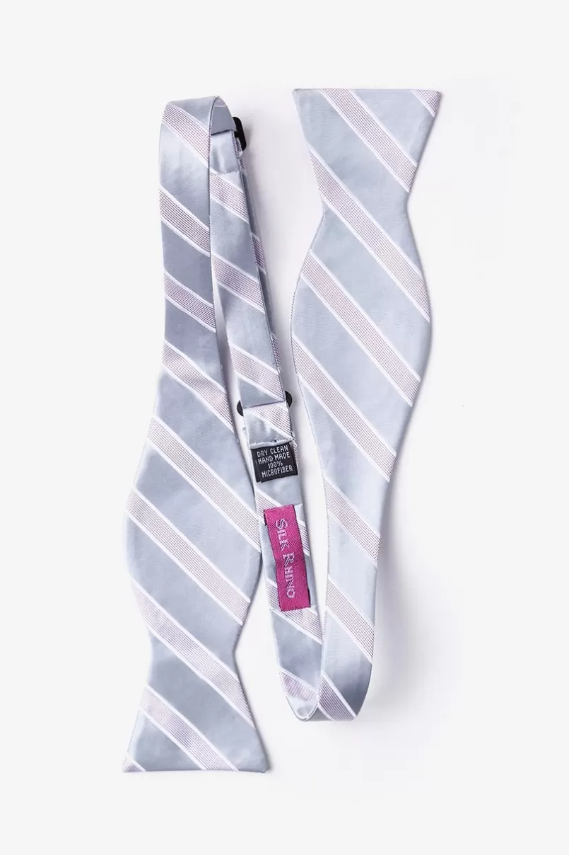 Ties Jefferson Stripe Self-Tie Bow Tie Gray Shop