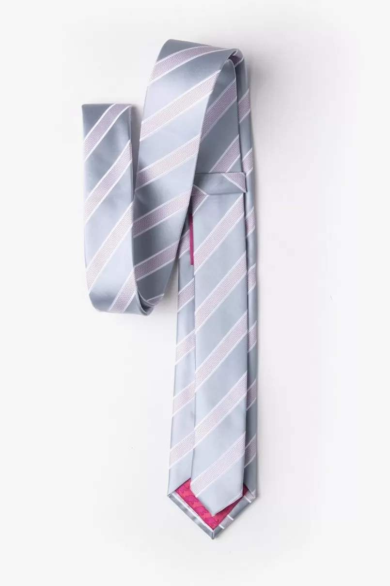 Ties Jefferson Stripe Skinny Tie Gray Hot