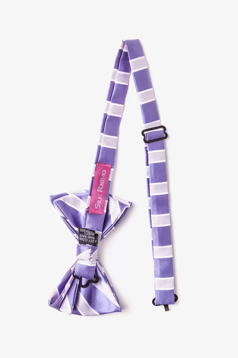 Ties Jefferson Stripe Pre-Tied Bow Tie Lavender Flash Sale