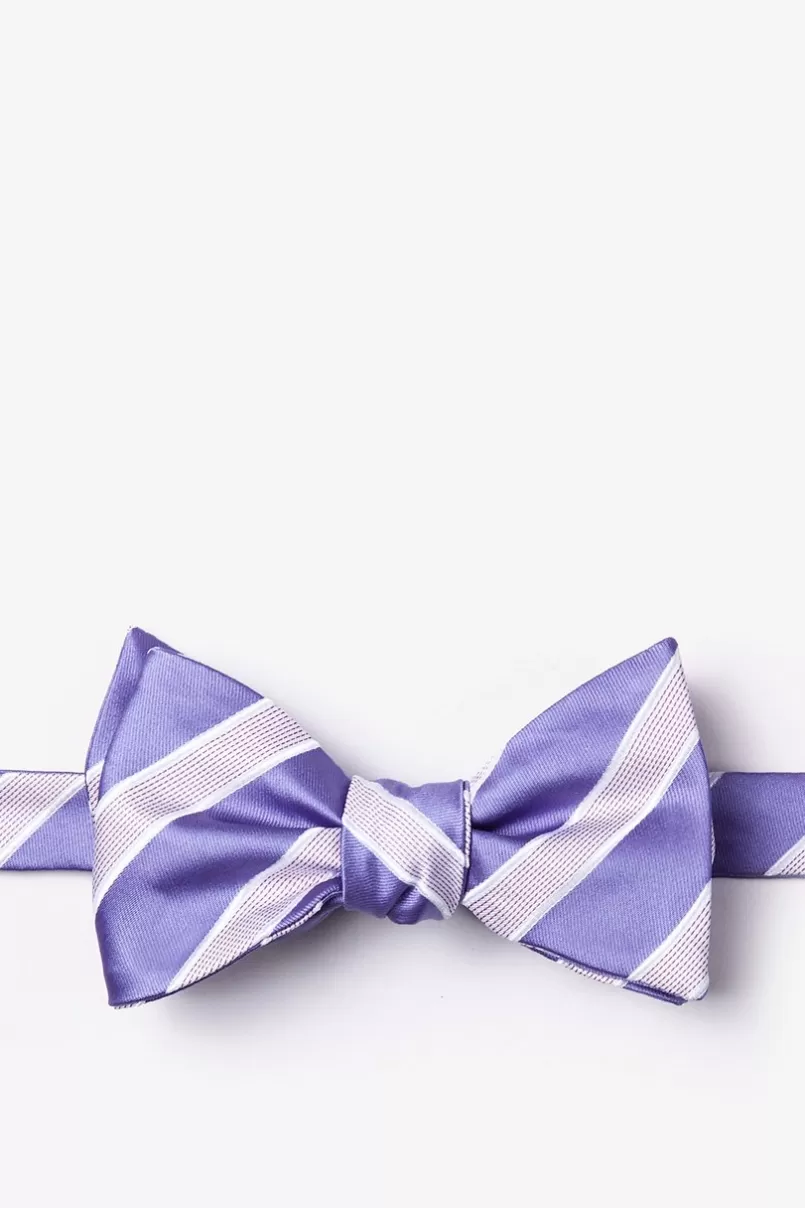 Ties Jefferson Stripe Self-Tie Bow Tie Lavender Clearance