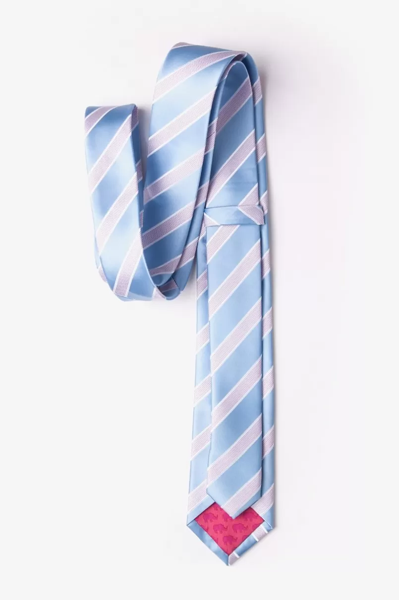 Ties Jefferson Stripe Light Blue Skinny Tie LightBlue Best