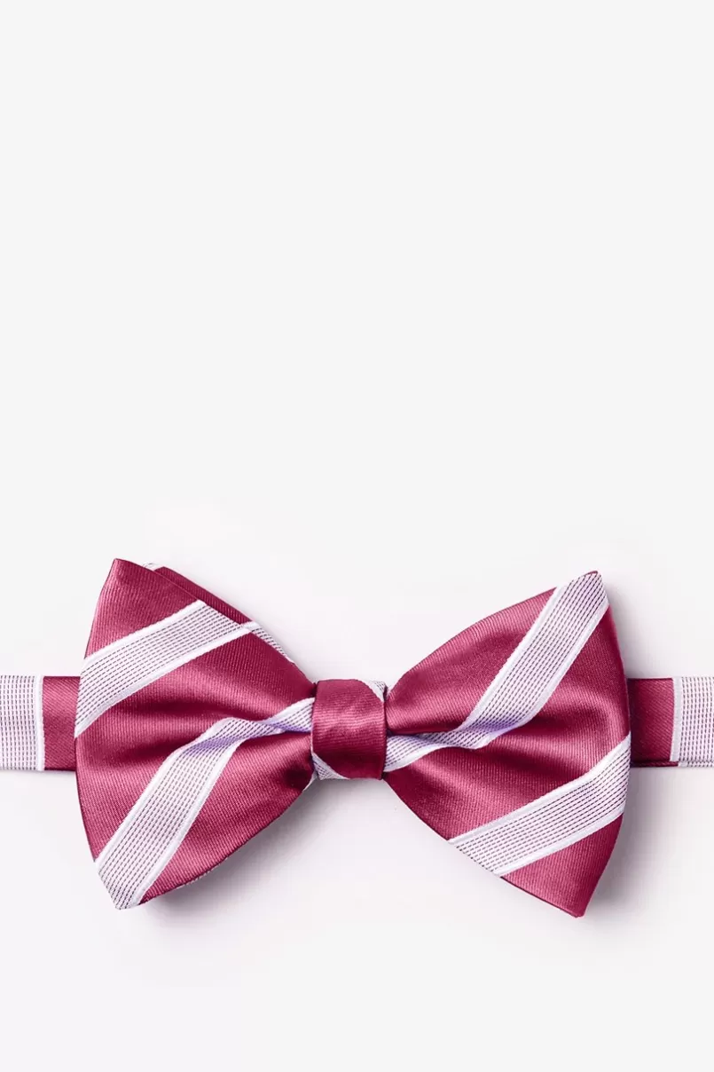 Ties Jefferson Stripe Pre-Tied Bow Tie Maroon Shop