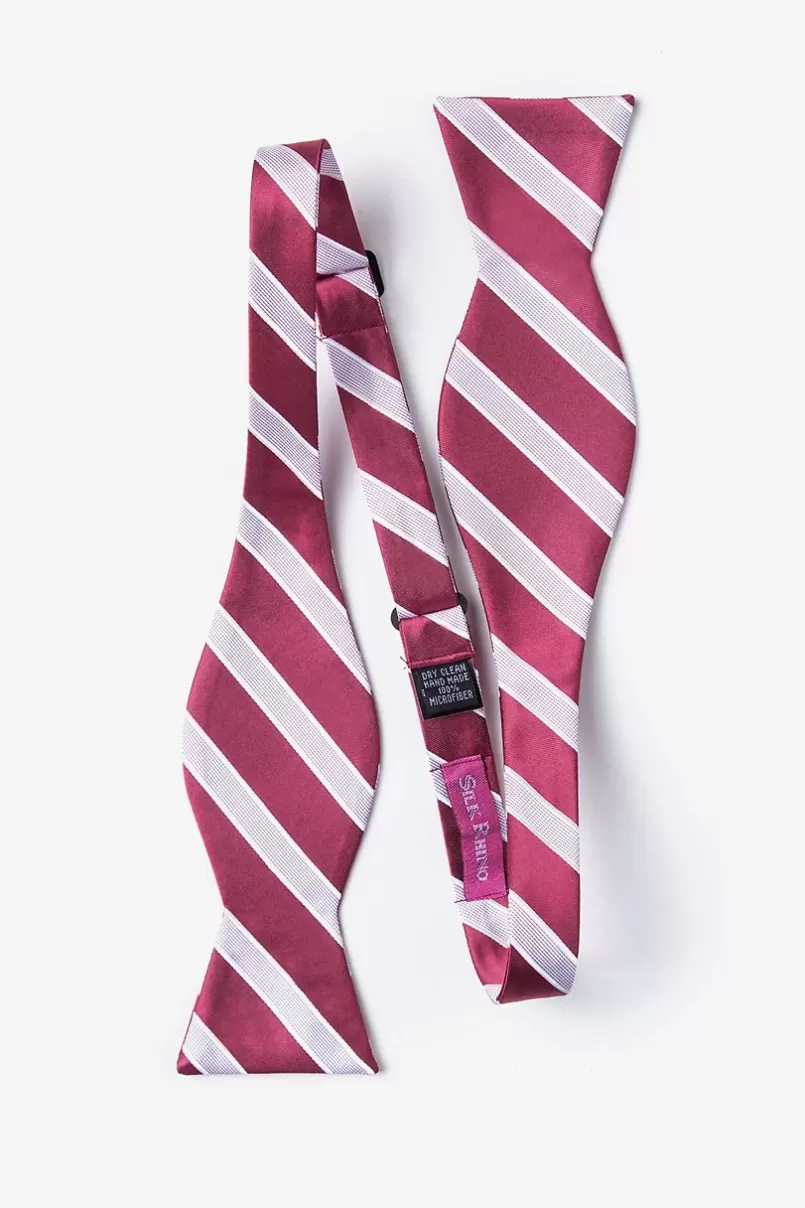 Ties Jefferson Stripe Self-Tie Bow Tie Maroon Fashion