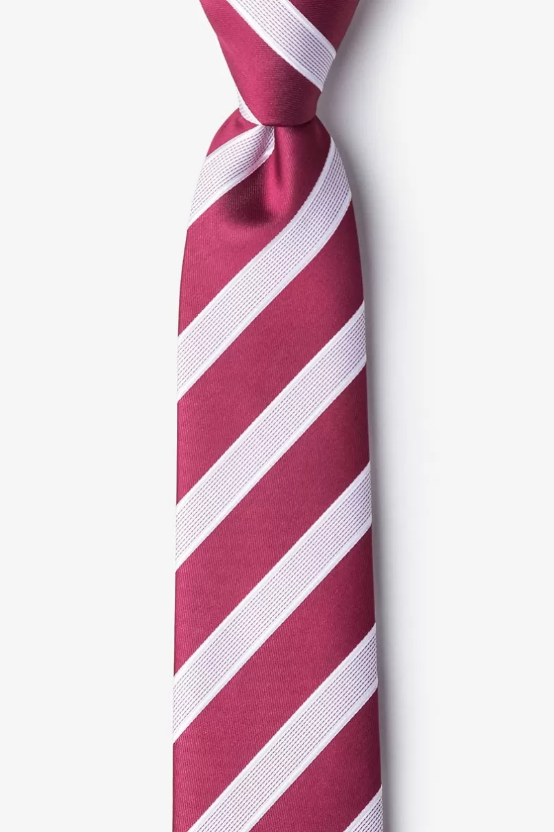 Ties Jefferson Stripe Skinny Tie Maroon Cheap