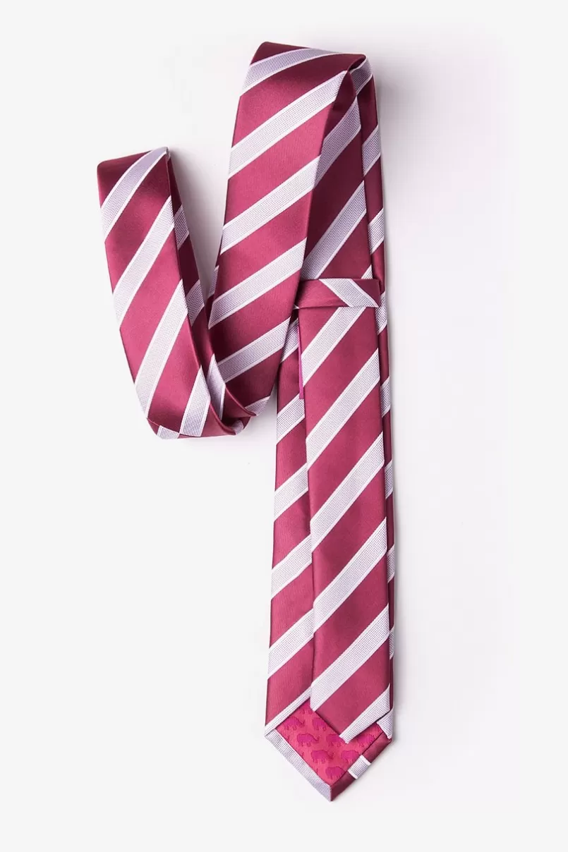 Ties Jefferson Stripe Skinny Tie Maroon Cheap