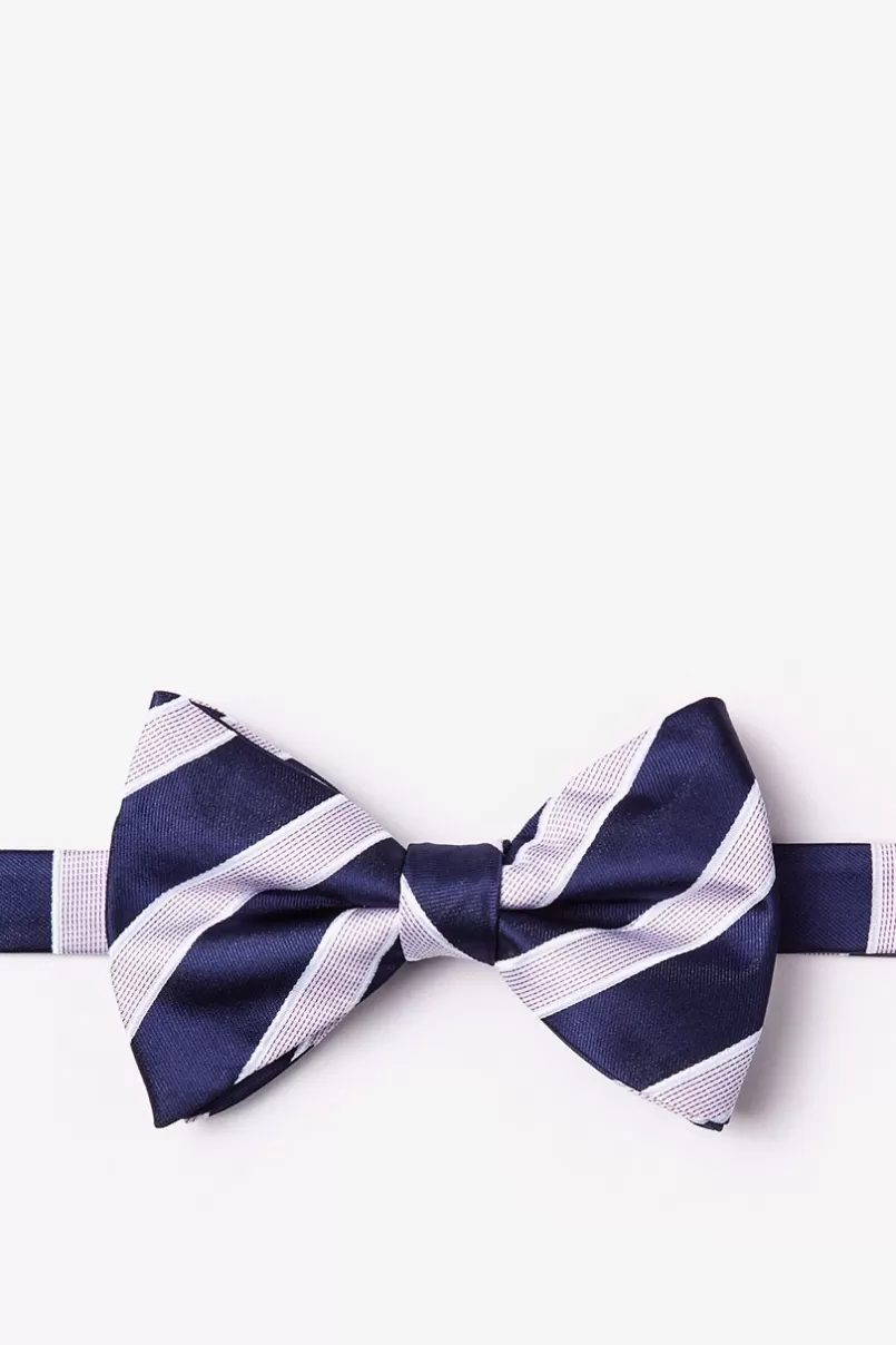 Ties Jefferson Stripe Navy Blue Pre-Tied Bow Tie NavyBlue Sale