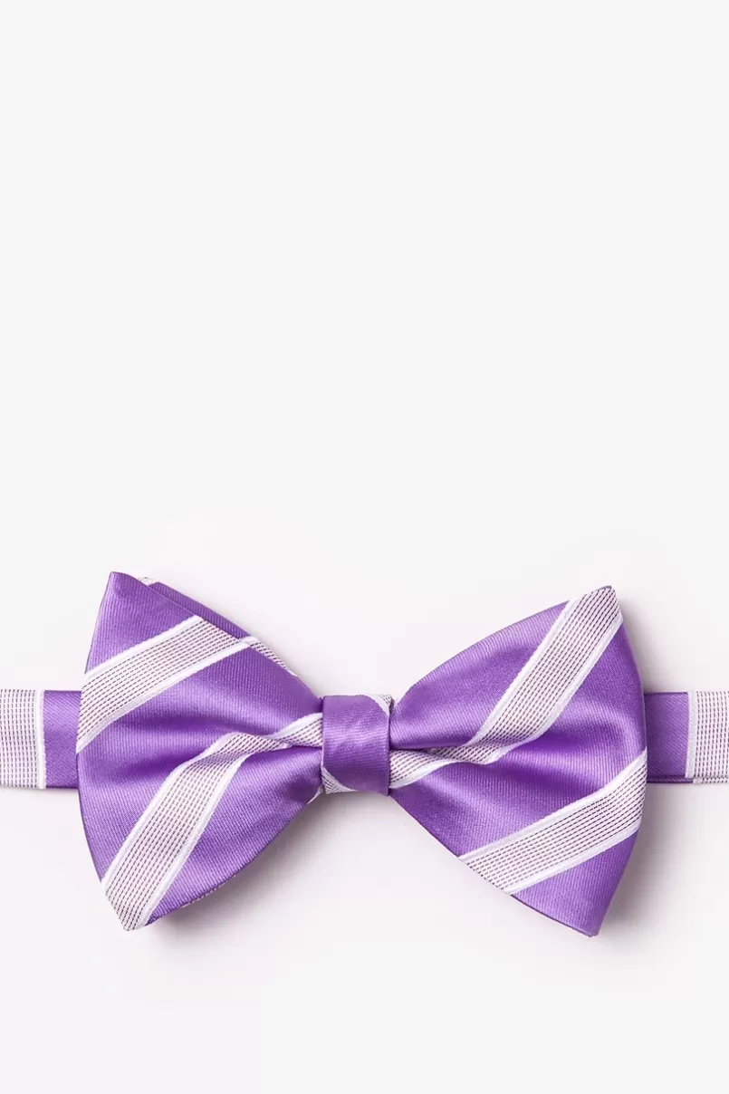 Ties Jefferson Stripe Pre-Tied Bow Tie Purple Store