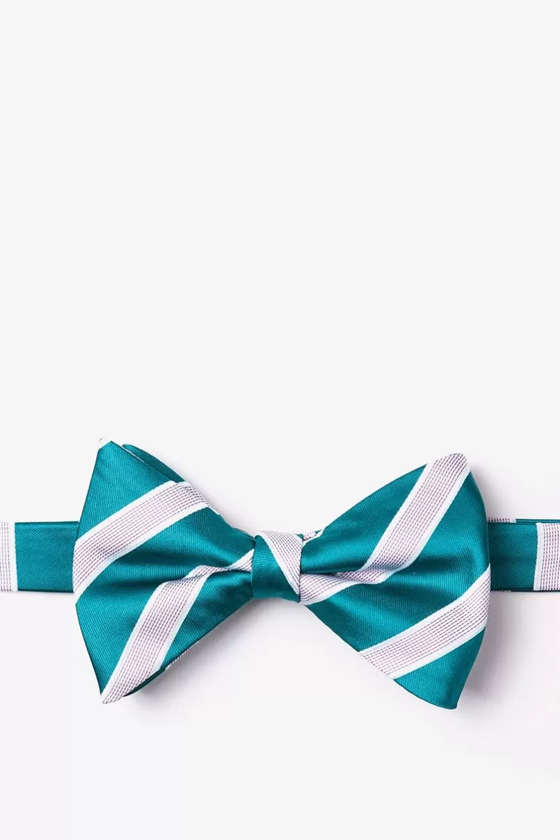 Ties Jefferson Stripe Pre-Tied Bow Tie Turquoise Best Sale