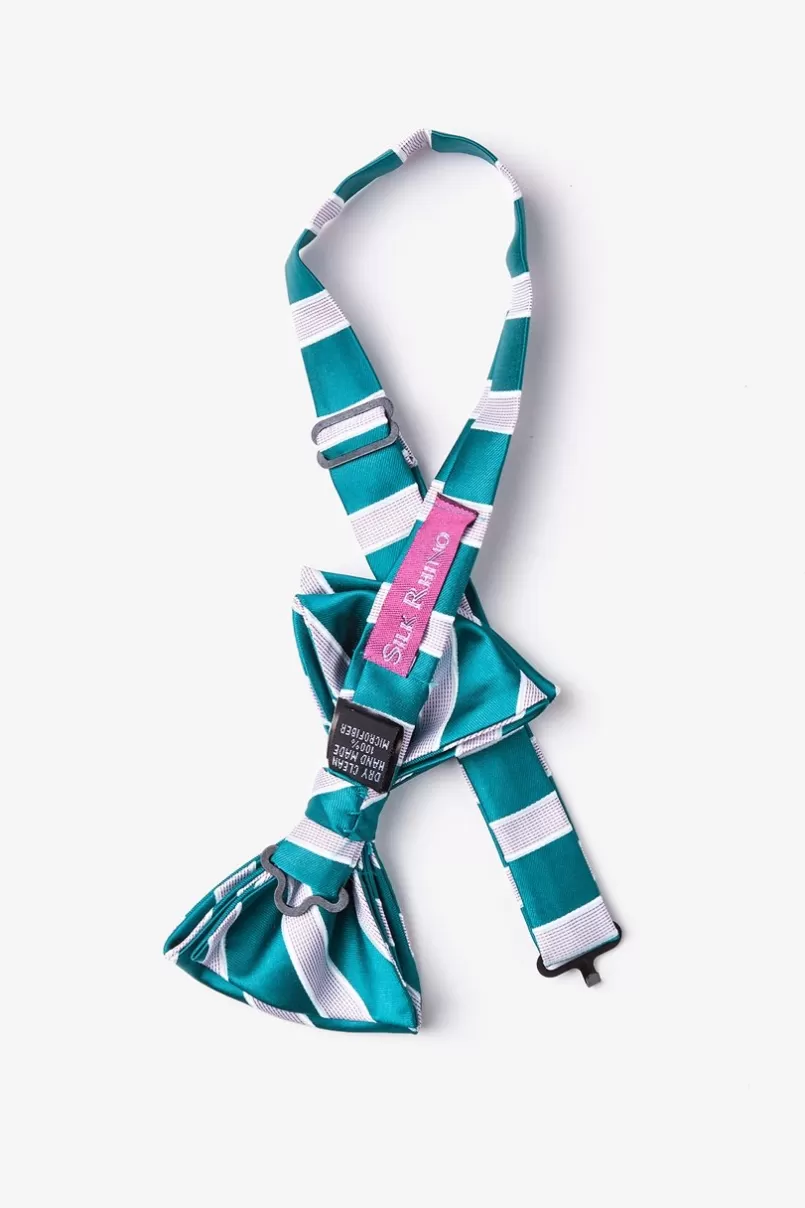 Ties Jefferson Stripe Pre-Tied Bow Tie Turquoise Best Sale