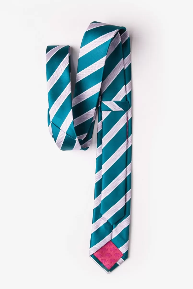 Ties Jefferson Stripe Skinny Tie Turquoise Best Sale