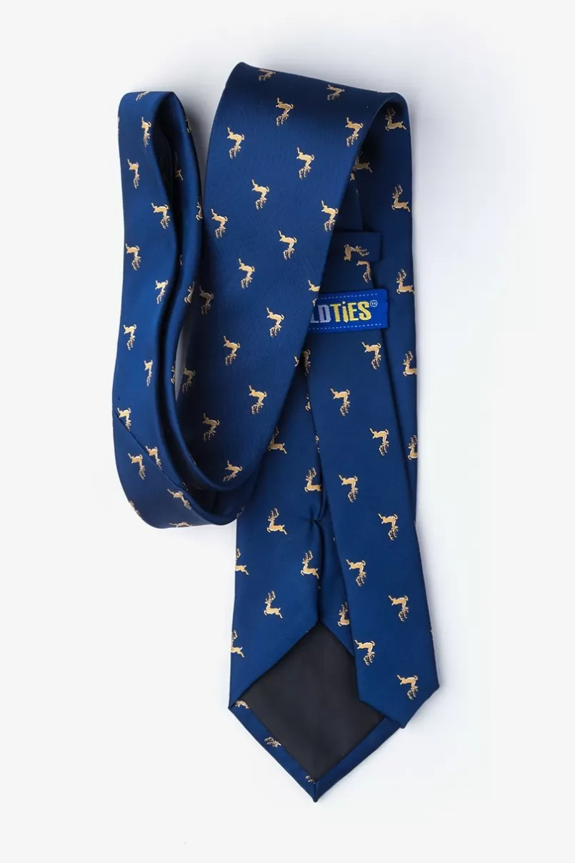 Ties Jumping Reindeer Navy Blue Tie NavyBlue Cheap