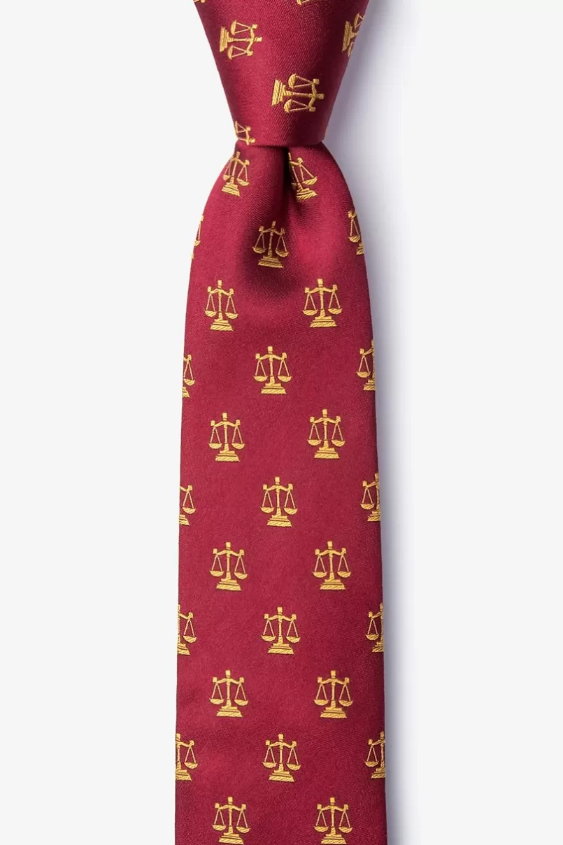 Ties Justice Served Burgundy Skinny Tie Fashion