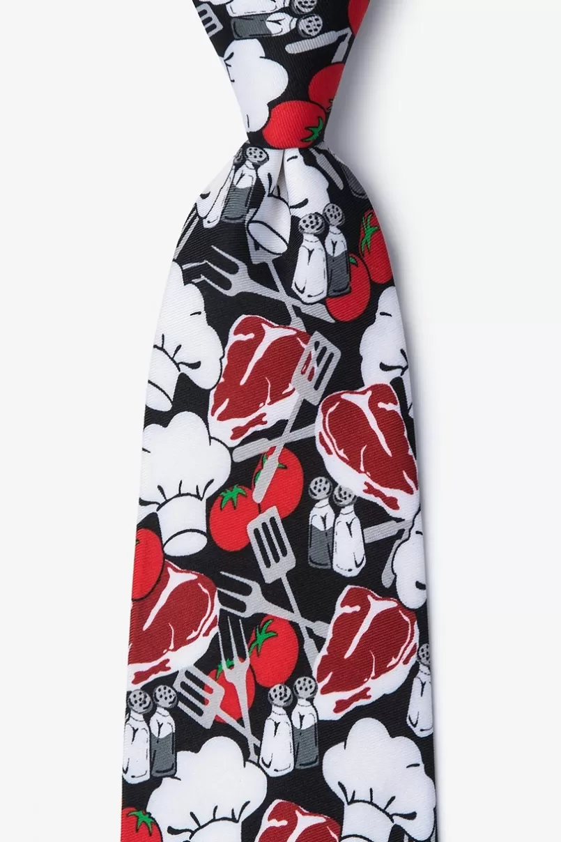 Ties Kiss The Cook Black Tie Flash Sale