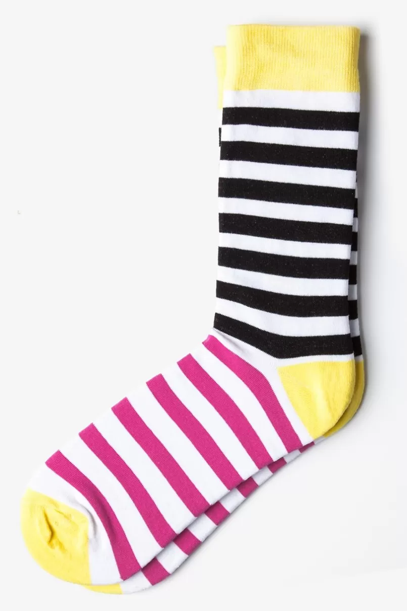 Ties Lakewood Black Sock Black&Pink Sale