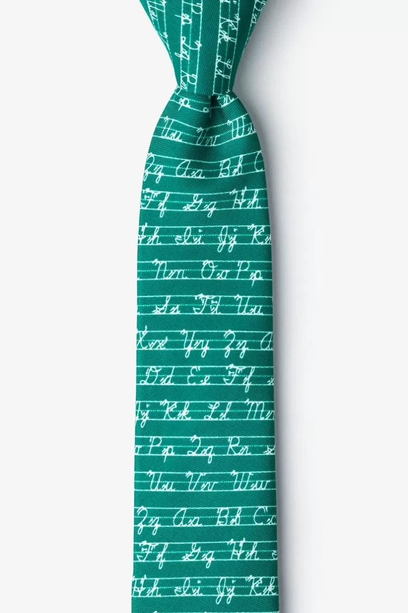 Ties Learning Cursive Hunter Green Skinny Tie HunterGreen Discount