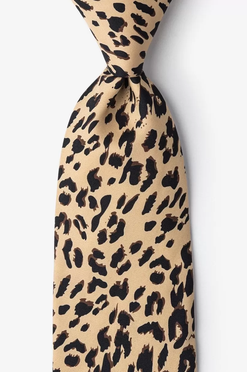 Ties Leopard Animal Print Tan/taupe Tie New