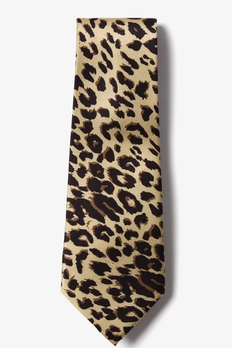 Ties Leopard Print Tan/taupe Extra Long Tie Cheap