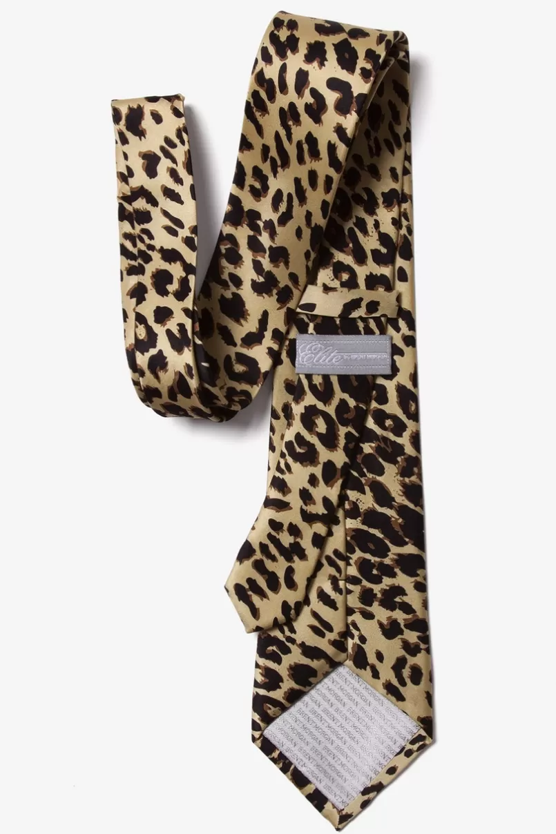 Ties Leopard Print Tan/taupe Extra Long Tie Cheap