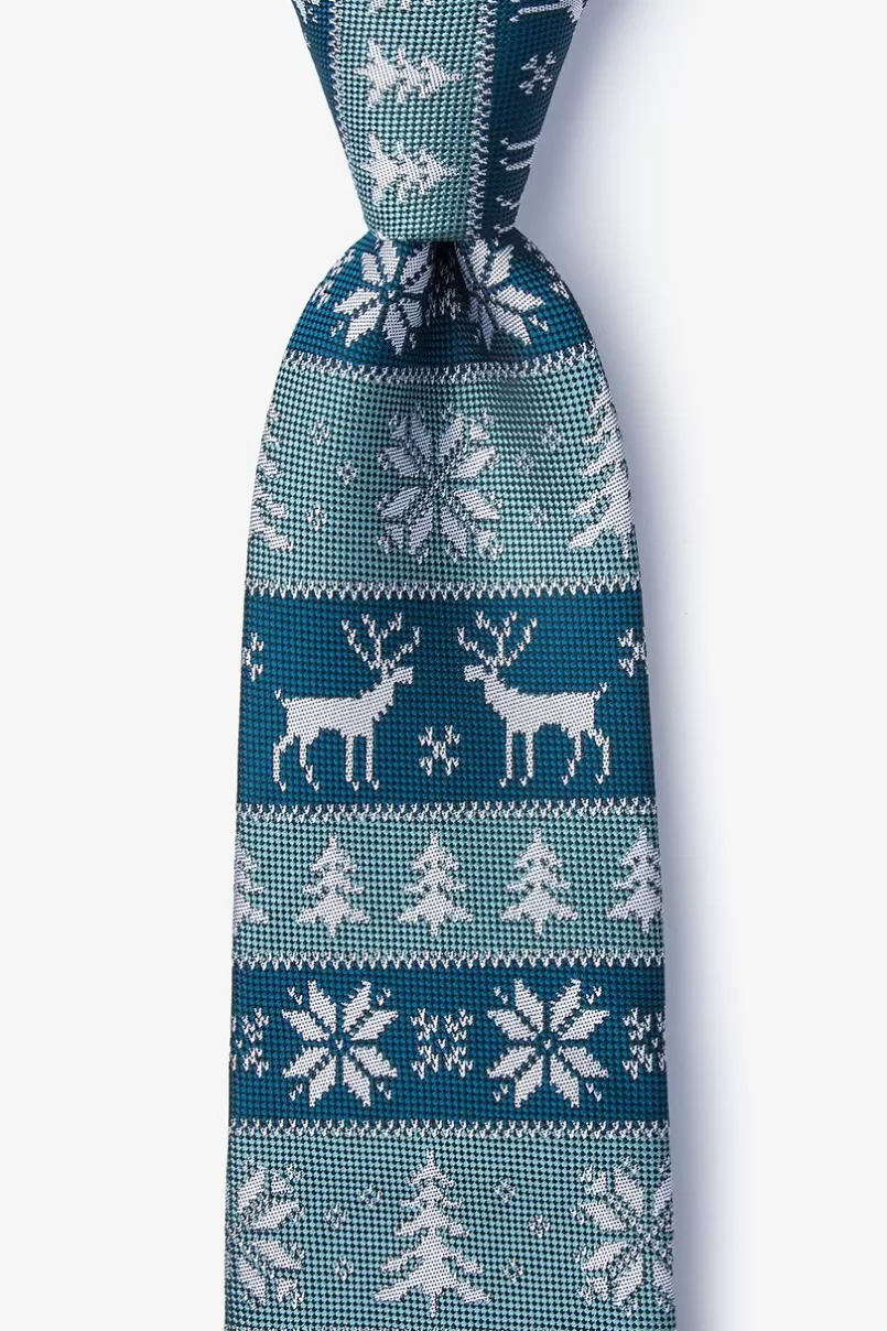 Ties Less Ugly Christmas Sweater Teal Tie Best Sale
