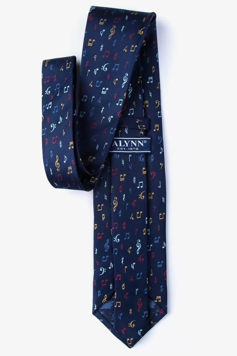 Ties Let's Compare Notes Navy Blue Tie NavyBlue Discount