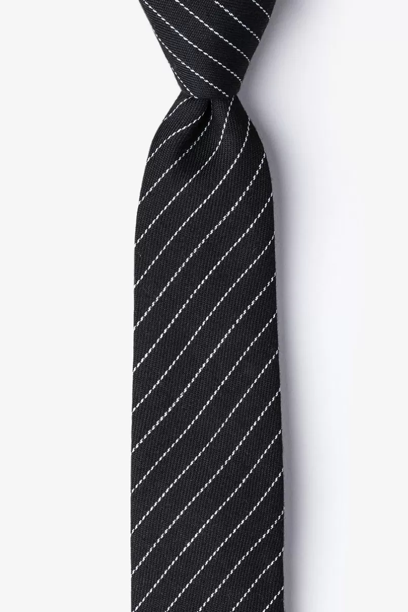 Ties Lewisville Black Skinny Tie Clearance