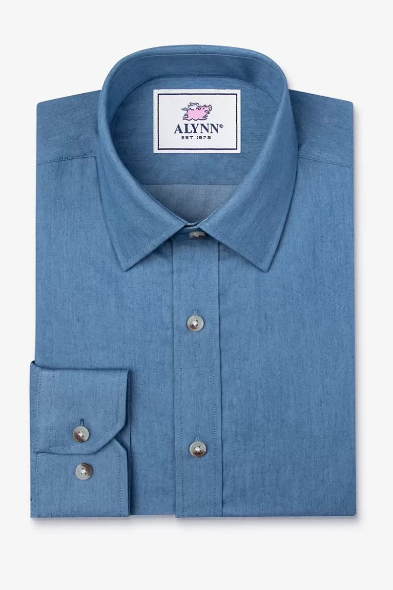 Ties Liam Denim Casual Shirt Blue New