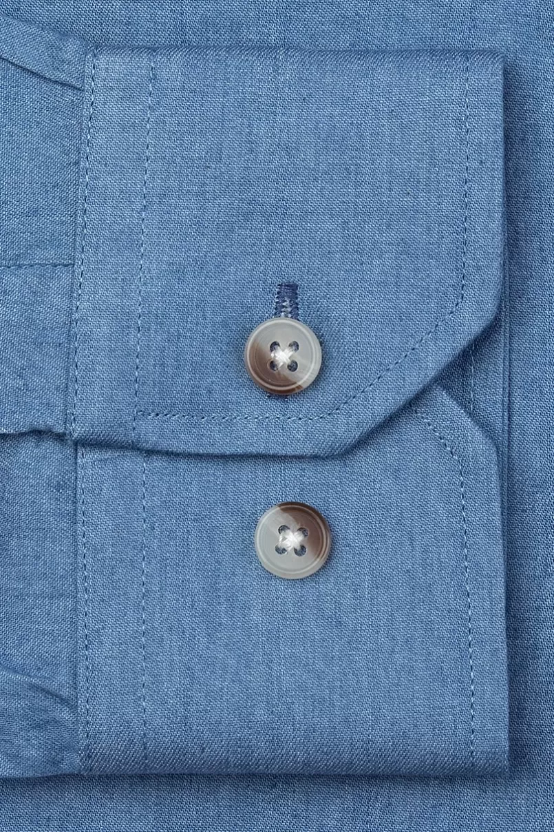 Ties Liam Denim Casual Shirt Blue New