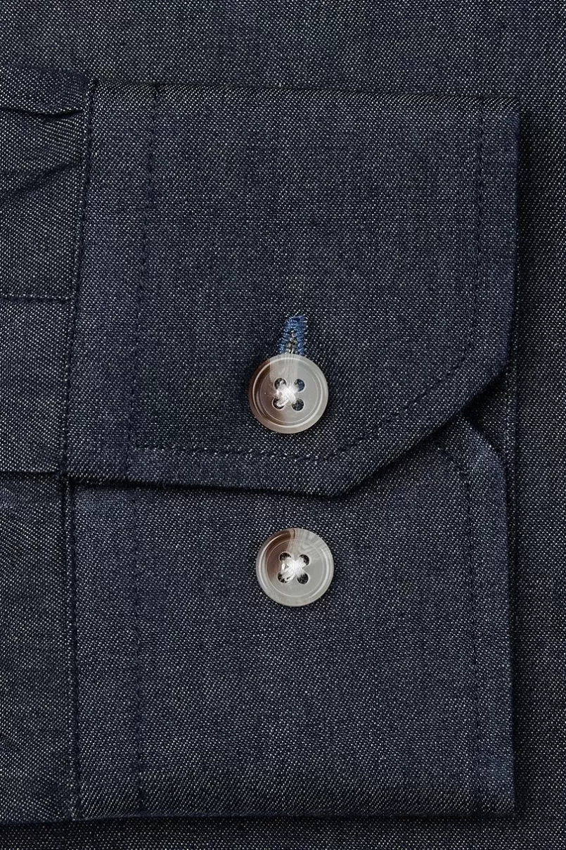 Ties Liam Denim Casual Shirt Indigo Flash Sale