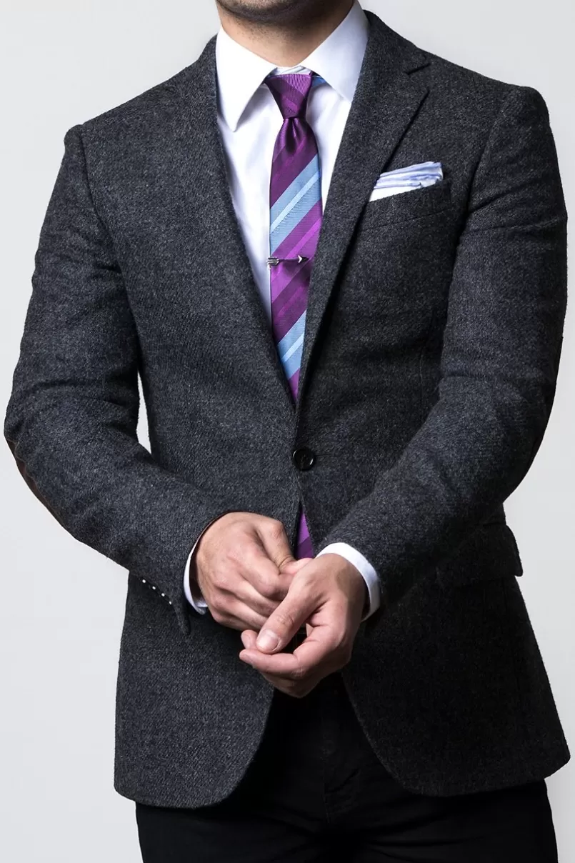 Ties Lilac Edged Linen White Pocket Square White&Lilac Online