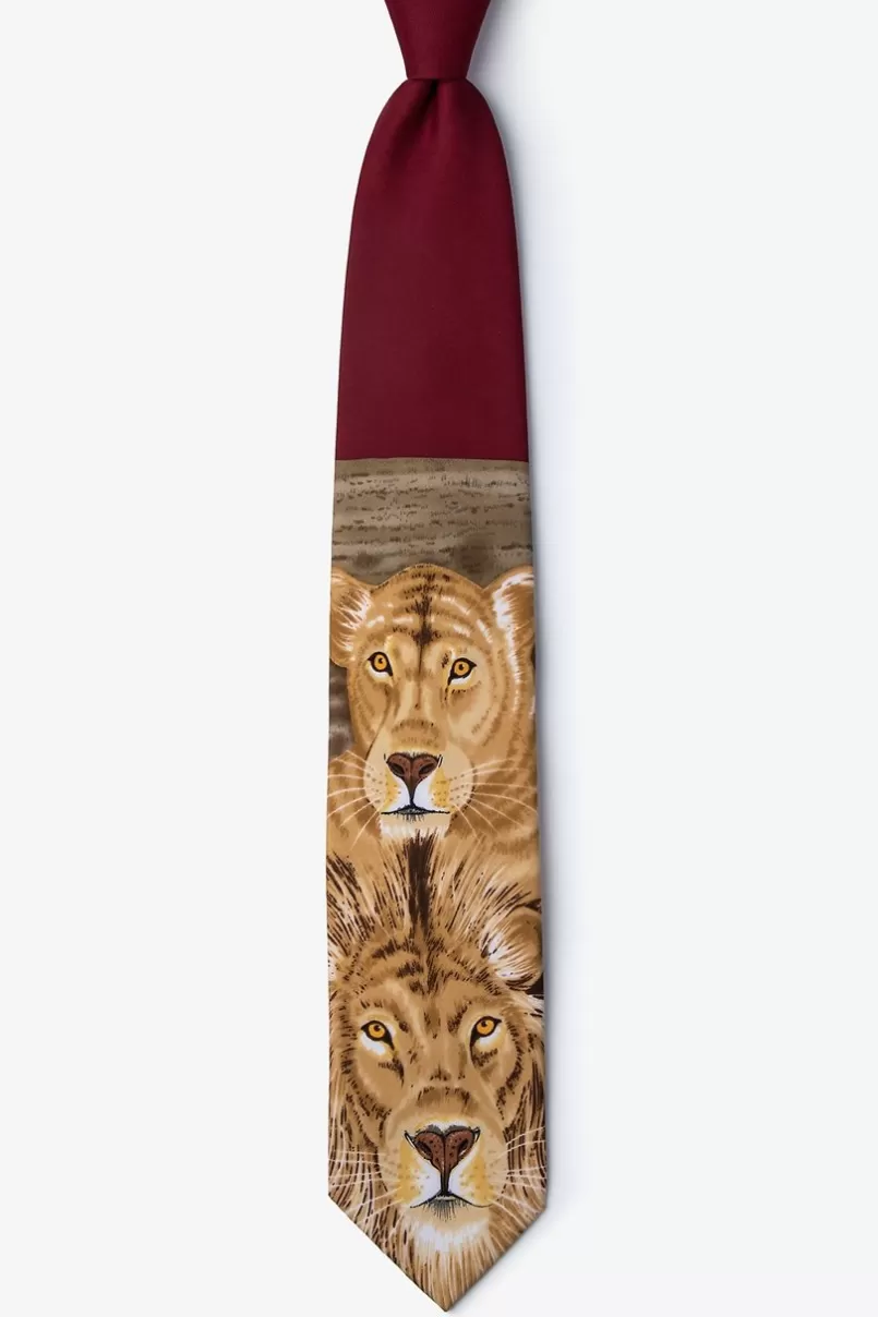 Ties Lions Burgundy Tie Online