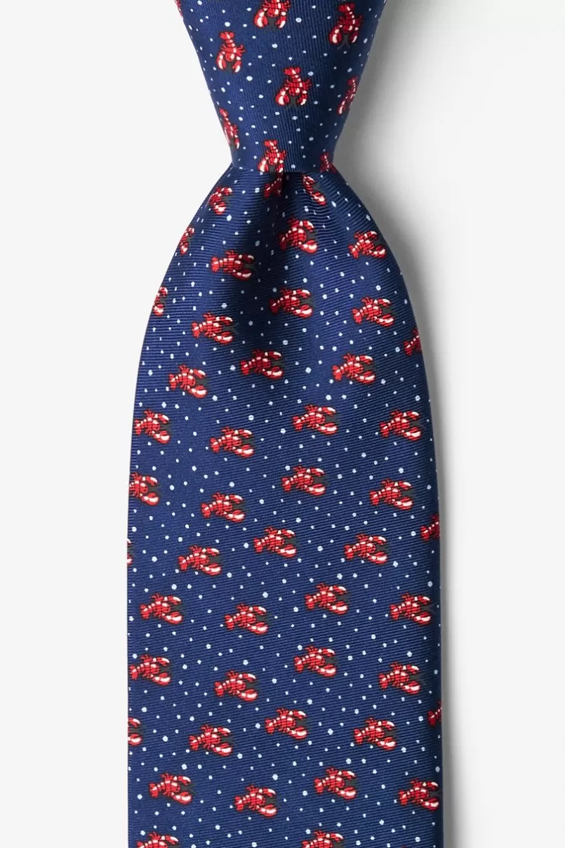Ties Lobstah Trap Navy Blue Tie Cheap