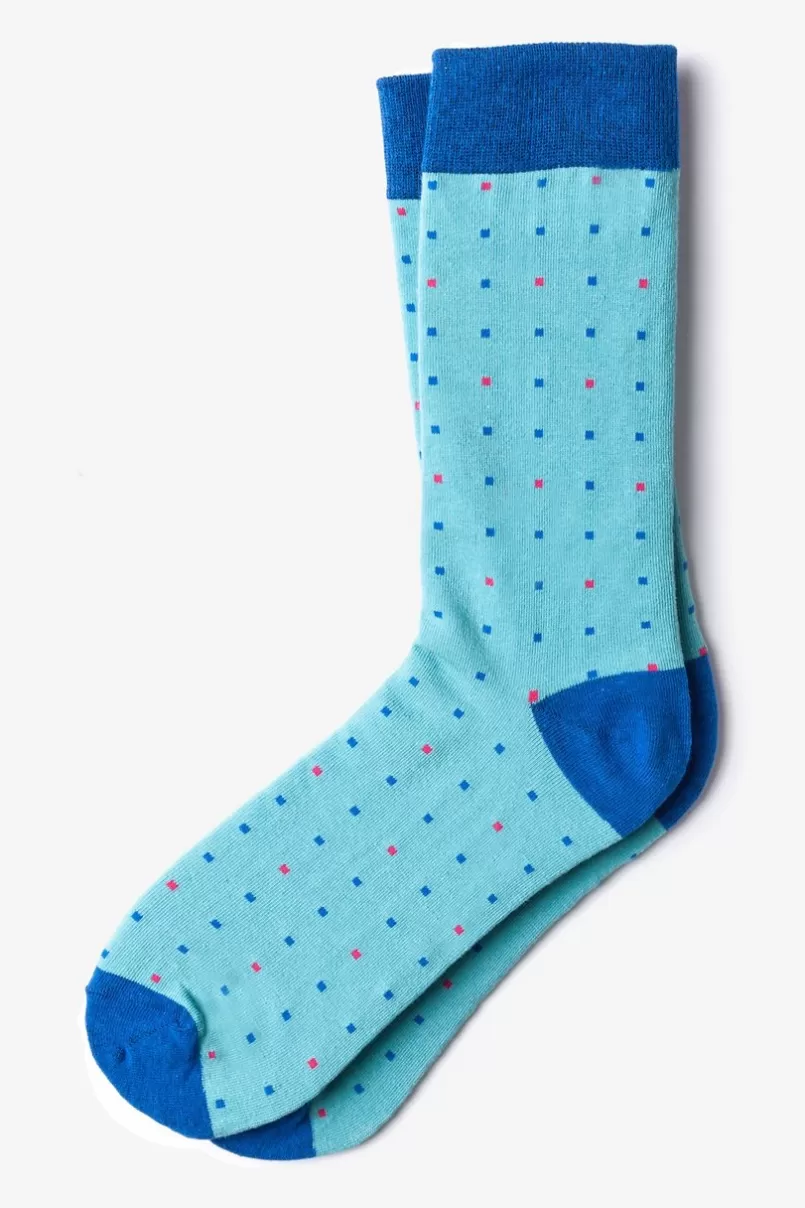 Ties Long Beach Dots Sky Blue Sock SkyBlue New