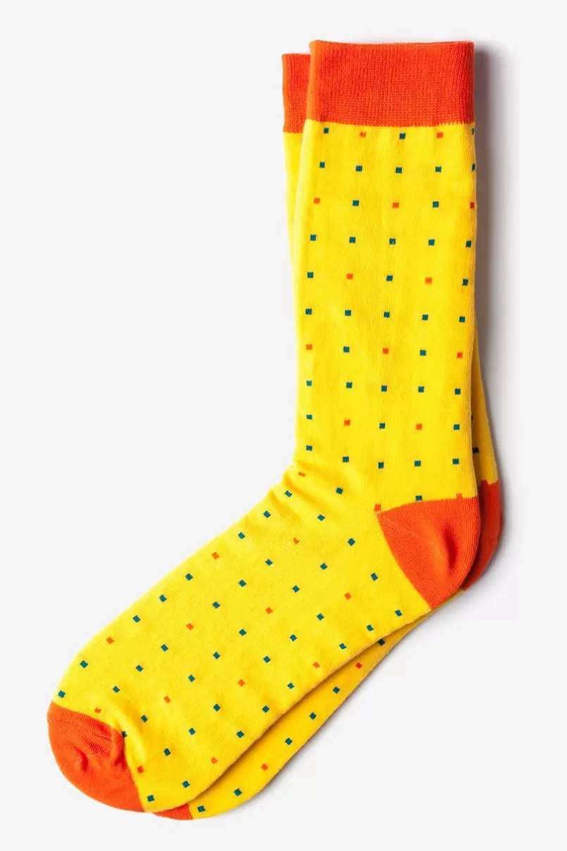 Ties Long Beach Dots Sock Yellow Best