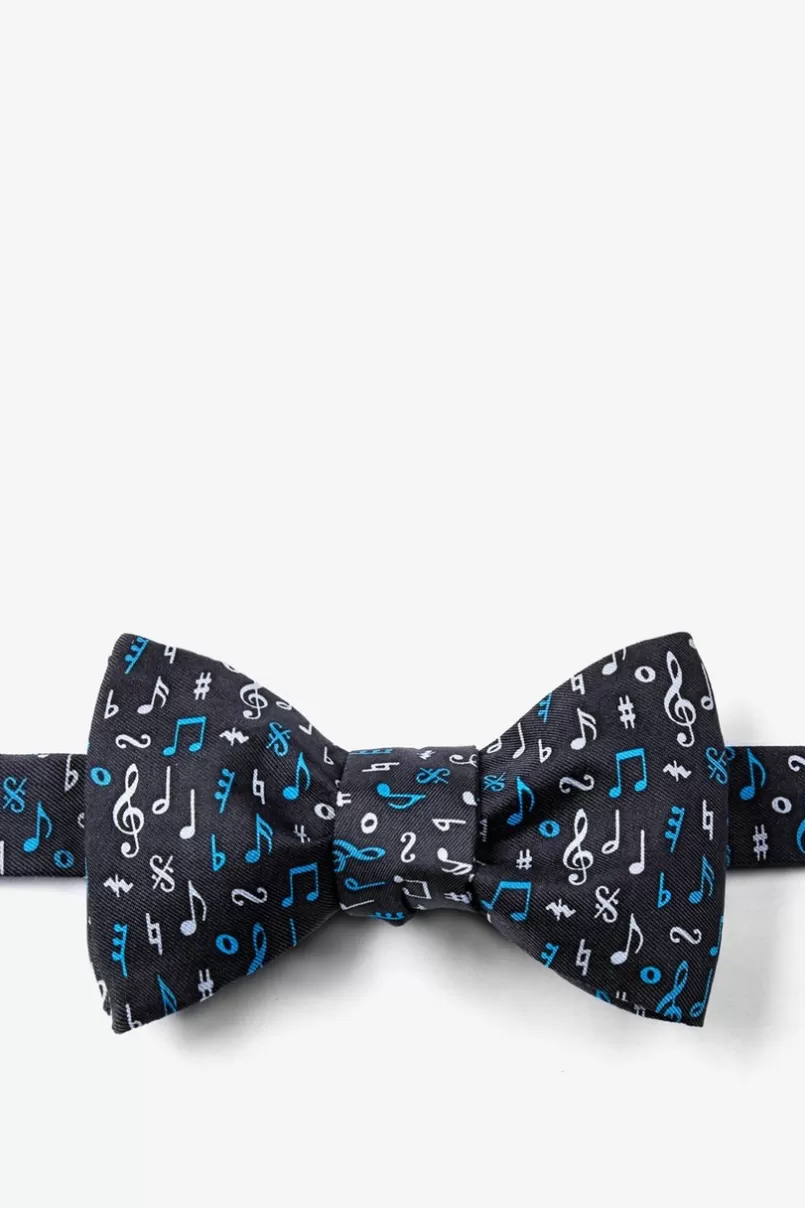 Ties Lookin' Sharp Black Self-Tie Bow Tie Cheap