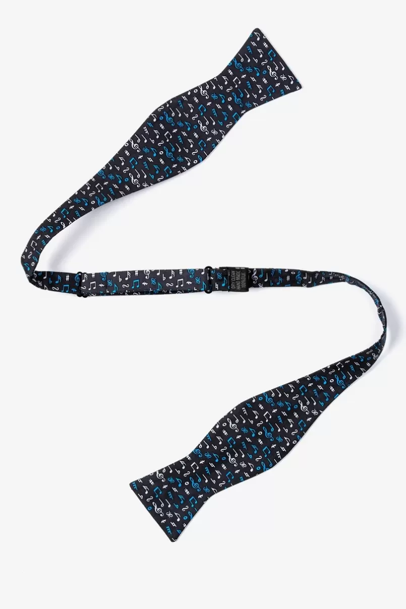 Ties Lookin' Sharp Black Self-Tie Bow Tie Cheap