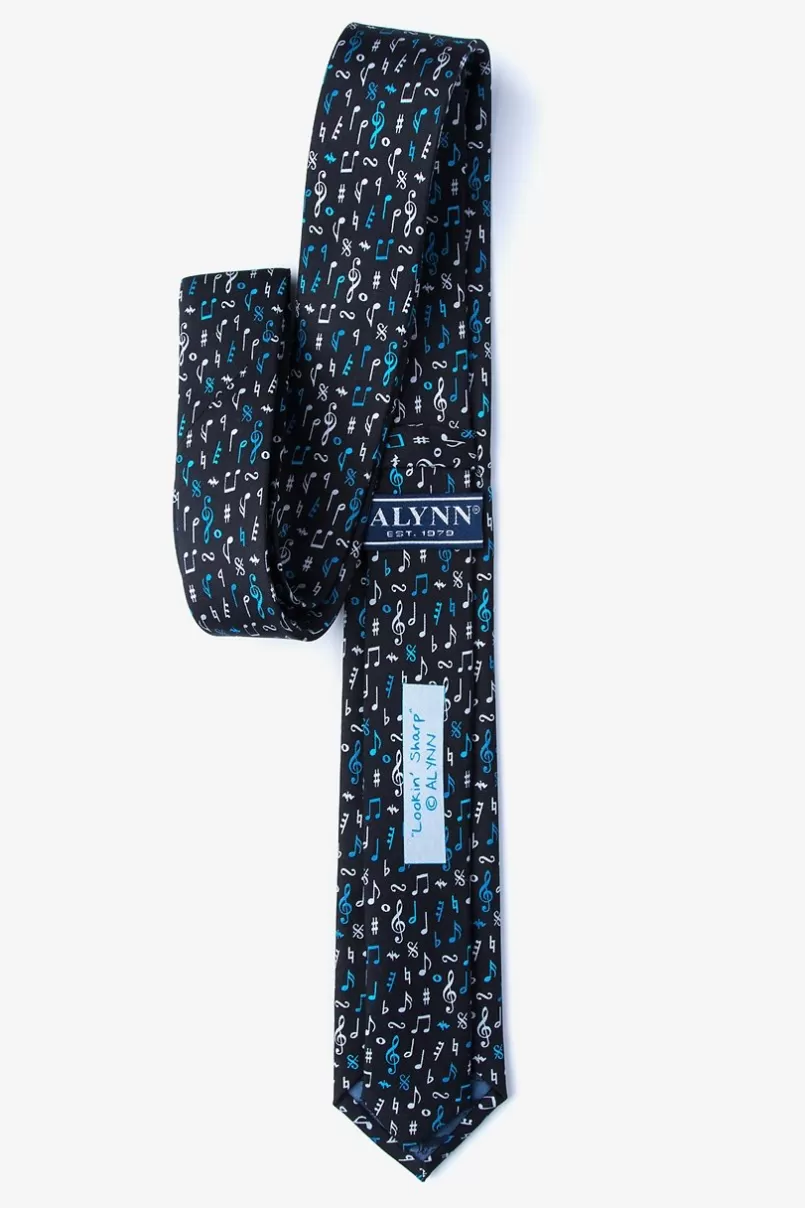 Ties Lookin' Sharp Black Skinny Tie Discount